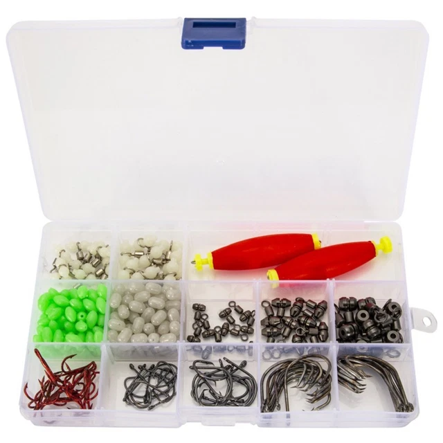 Boîte D’accessoires Pêche à La Carpe – 145 Pièces (émerillons, Perles, Clips, Tubes) – Pour Monter Ses Bas De Ligne