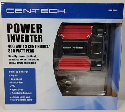 Cen-tech 400 Watt Continuous/800 Watt Peak Power Inverter. New