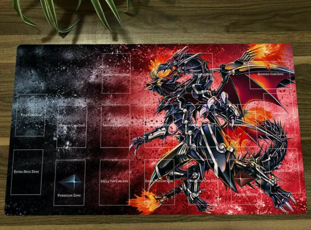 HOT Yu-Gi-Oh! Yugioh Red-eyes Darkness Dragon CCG TCG Game Play Mat & Free Bag