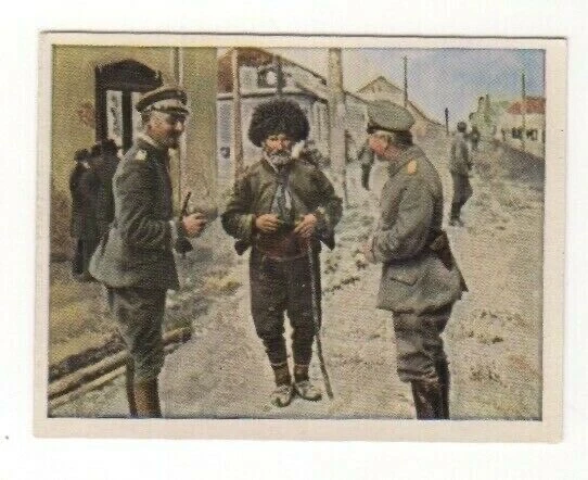 German Military World War 1  - German Officers talk to a Serbian farmer
