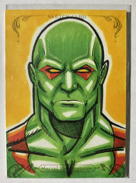 2018 Upper Deck Marvel Masterpieces Sketch Card 1/1 Drax by Chris Willdig