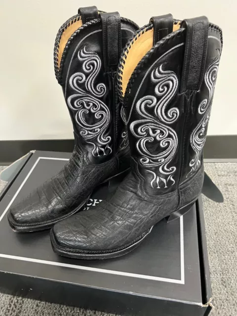 Luchese Turlingua Black Elephant Boots Men's 10.5D