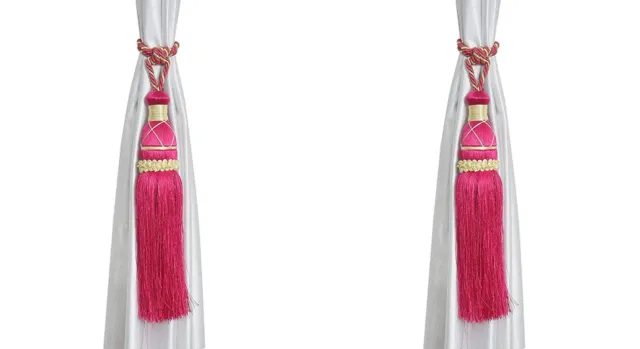 Beautiful Polyester Tassel Rope Curtain Tieback Wine Lace set of 2 Pcs
