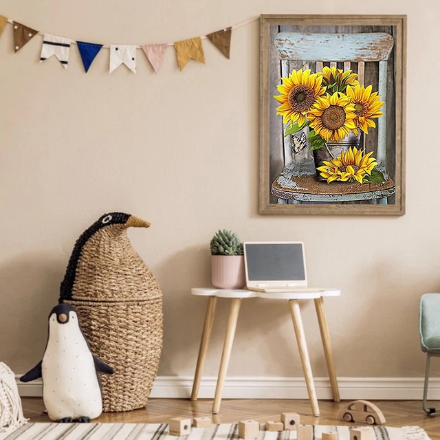 Diamond Painting Sunflower Full Round Drill Picture of Rhinestone DIY Drawing