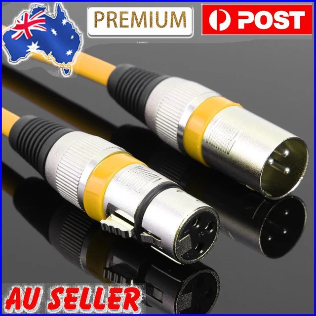 5.9ft DMX Stage DJ Cable XLR 3Pin Male to Female Connector Wire (Yellow)