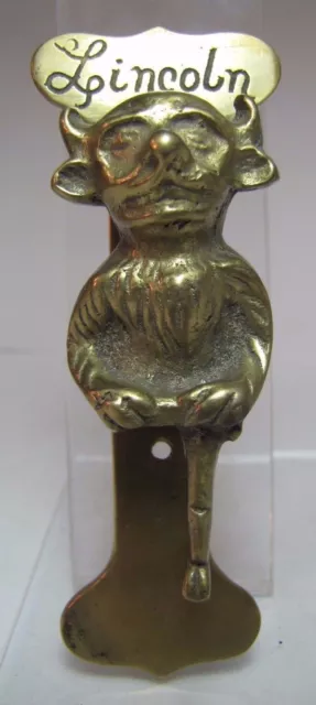Old Brass Demon Devil Gargoyle Door Knocker Small Interior Size Lincoln Imp