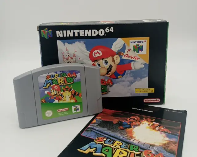 Super Mario 64 (Nintendo 64, 1997) Sammlerzustand / OVP Anleitung Inlay🎮