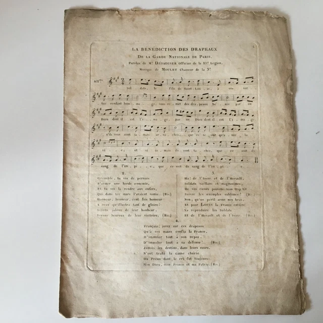 PARTITION LA BENEDICTION DES DRAPEAUX LES PAPILLONS Joliveau musique