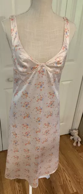 Urban Outfitters Pale Pink Floral Bra top Maxi Slip Dress Size S