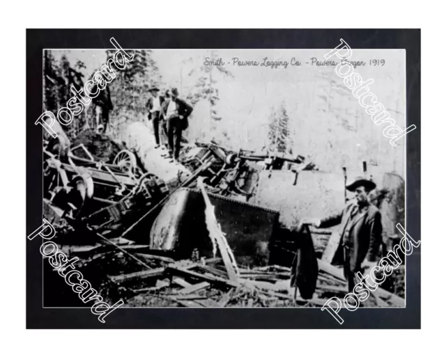 HISTORIC SMITH Powers Logging Co. Powers, Oregon Train Postcard 2