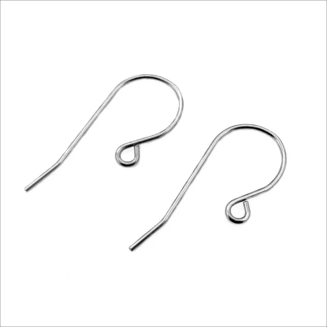 30 x Pairs Stainless Steel Earring Hooks Earwires Plain Shepherd Hook Ear Wires