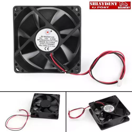 10Pcs DC Brushless Cool PC Computer Fan 12V 8025S 80x80x25mm 0.2A 2 Pin Wire AU