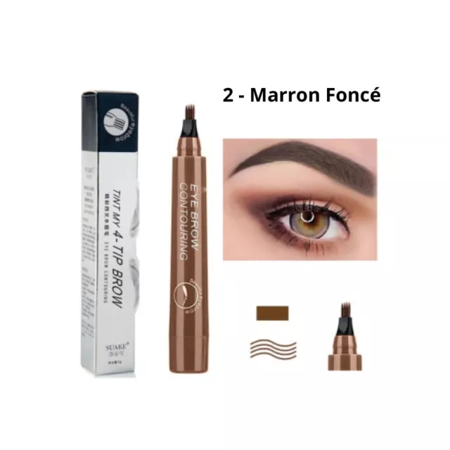 Crayon à sourcils brosse - waterproof - feutre stylo tatouage - 5 couleurs 3