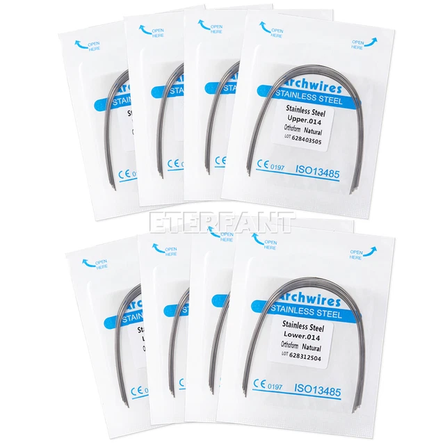 ETERFANT Dental Arch Wire Orthodontic Round Stainless Steel Natural 14/16/18/20