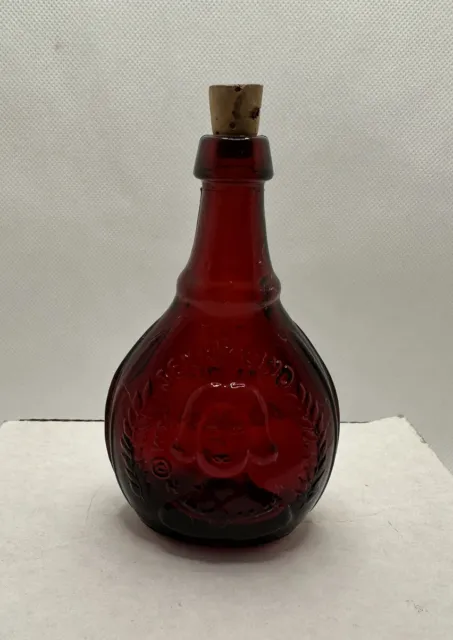 Vintage Wheaton Glass Bottle Ruby Red Jenny Lind Swedish Nightingale 3.25"