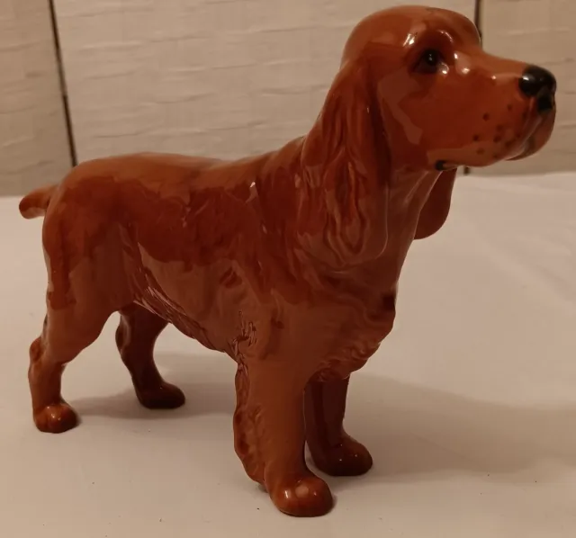 Cocker Spaniel Dog Ornament Standing Chestnut Red With Long Ears Short Tail