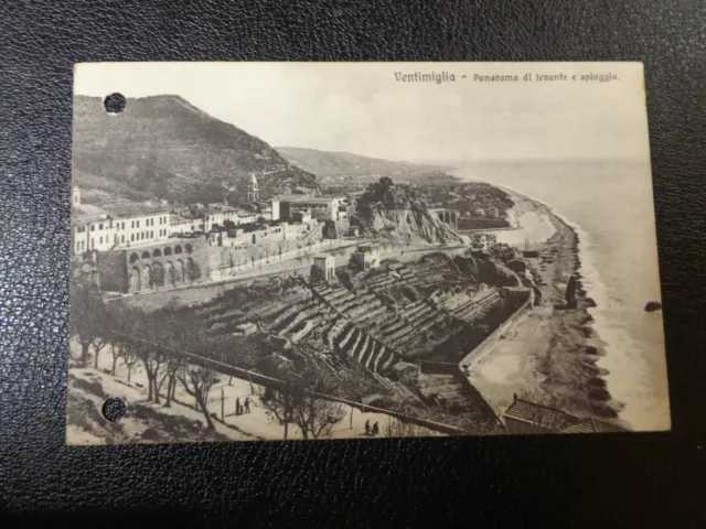 Cartolina Imperia Ventimiglia Spiaggia Non Viaggiata Primi '900 Subalpina