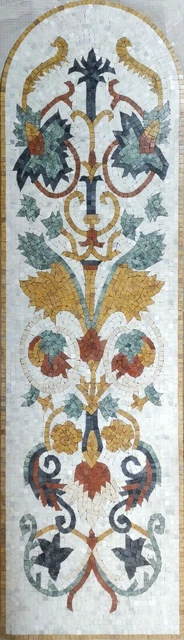 Handmade flowers leaves marble mosaic art, antique stone rugs unique wall murals