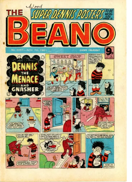 Vintage Beano Comic Issue 2051 Nov 7Th 1981 Birthday Gift 40Th?