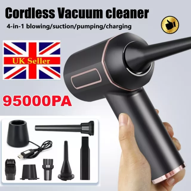 Powerful Car Vacuum Cleaner Wet/Dry Cordless Strong Suction USB Fast Charging UK