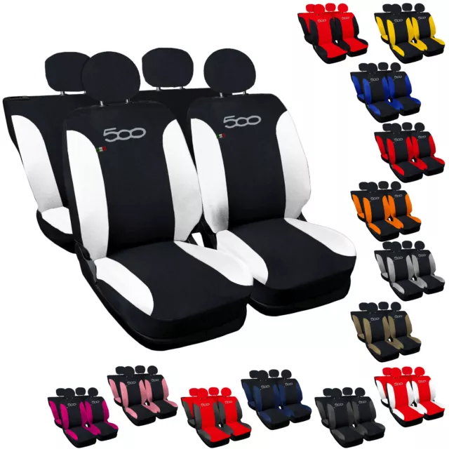 Set Coprisedili Auto Compatibili Con 500 Made In Italy Vari Colori Nuovo Design! 2