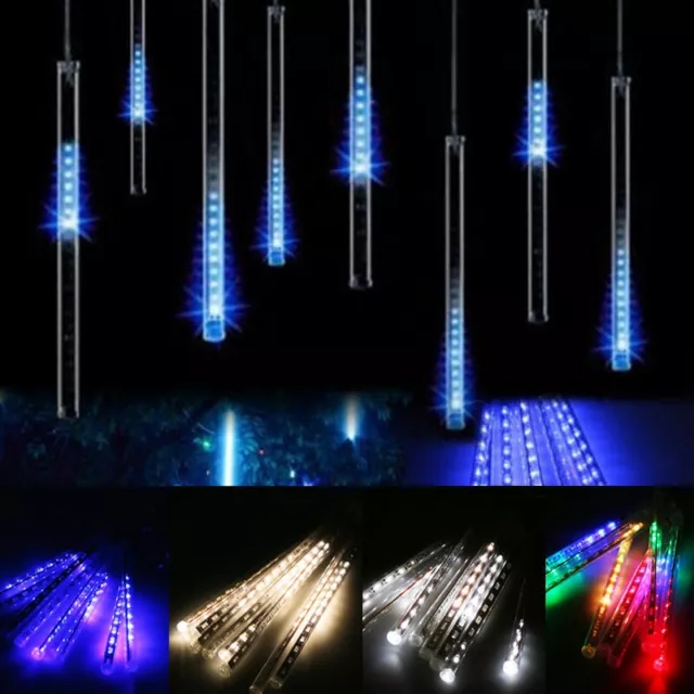 30cm 8X LED Tube Lumière Pluie de météorites Arbre de Noël Décor Extérieur Lampe