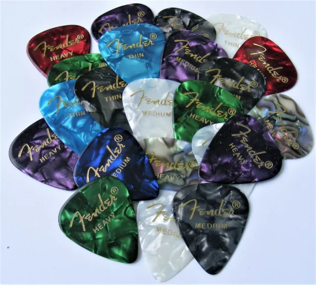 Fender 351 Premium Celluloid Guitar Picks 36 Variety Pack (Thin, Med and Heavy)