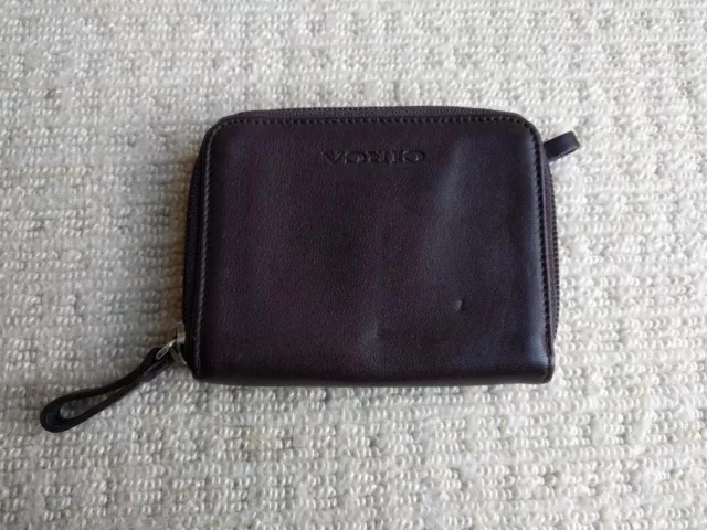 USED Circa Brown  leather zip around wallet purse Made in Italy
