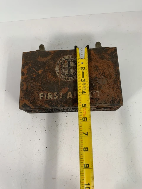 Vintage Mine safety Appliances Co First Aid Kit Box Pittsburgh PA-NO CONTENTS 7