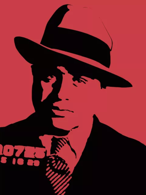 Al Capone Mugshot Pop Art Warhol Style Poster - Rolled canvas