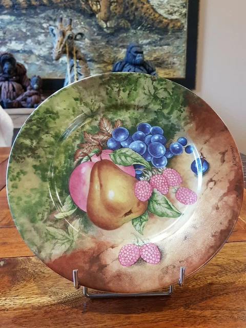Fabuleuse Assiette porcelaine Manufacture La Reine Limoges Fruits Héritage