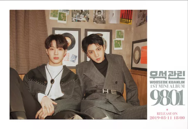 Pentagon Wooseok x Kuanlin 9801 1. Mini Album CD + Buch + Aufkleber + Karte + GESCHENK VERSIEGELT 2