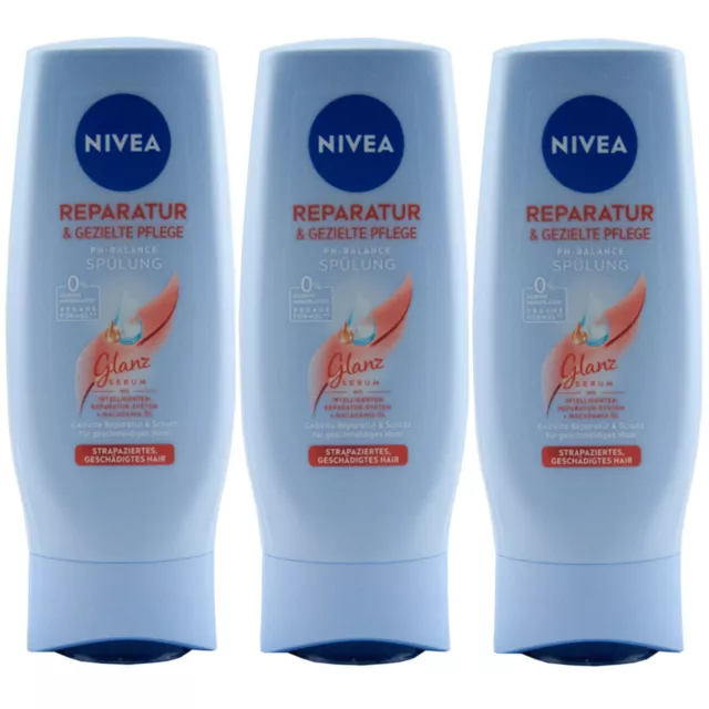 Nivea Après-shampoing-conditionneur Réparateur 3 X 200ml pour Abimés & Abîmés