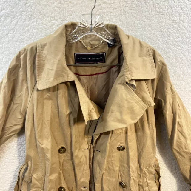 Women’s Tommy Hilfiger Double Breasted Trench Coat Tan Size Small New 2