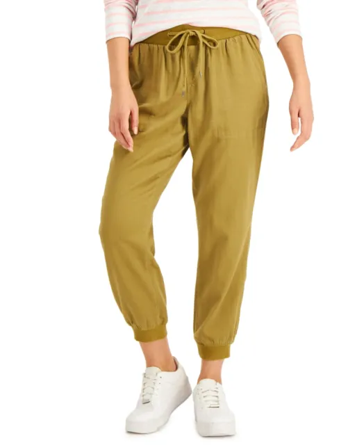 MSRP $50 Style & Co Drawstring-Waist Twill Jogger Pants Green Size 2XL