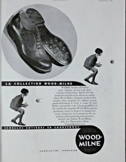 1931 La Collection Shoes Richelieu Wood-Milne Children Press Advertisement