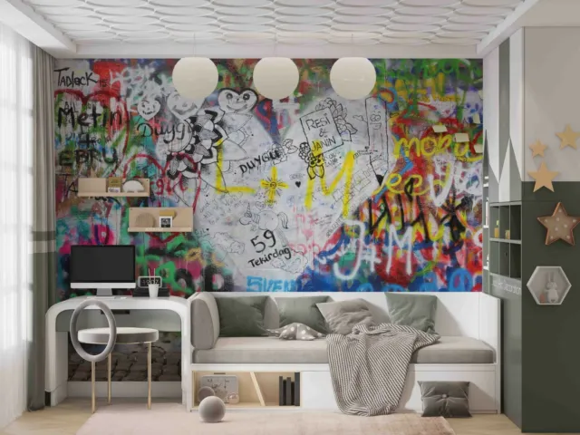 3D Abstract Graffiti Wallpaper Wall Mural Removable Self-adhesive 77