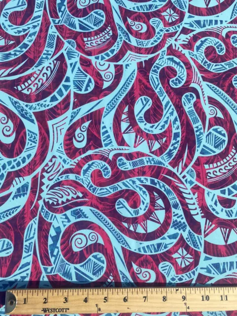 Polynesian Tribal Tatau Tattoo Fabric by the Yard 58” Newest Design - Premium