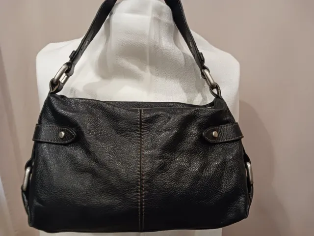 Black fossil Leather Purse Shoulder Bag.