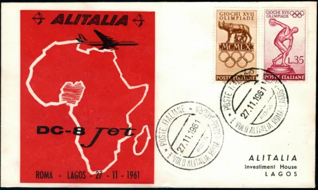 1961 - Primo volo ALITALIA "Roma-Lagos" - 27.11.1961 - cat. n.1484