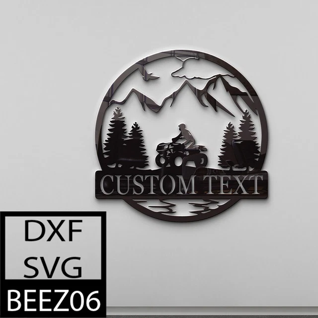 Custom ATV Monogram Sign svg  Quad Motocross Four Wheel Sign Custom