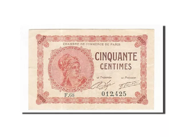 [#161849] Geldschein, Frankreich, Paris, 50 Centimes, 1920, SS+, Pirot:97-10