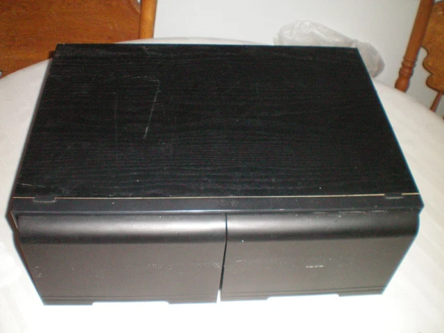 2 Drawer 56 Cd  Holder Black Wood Box