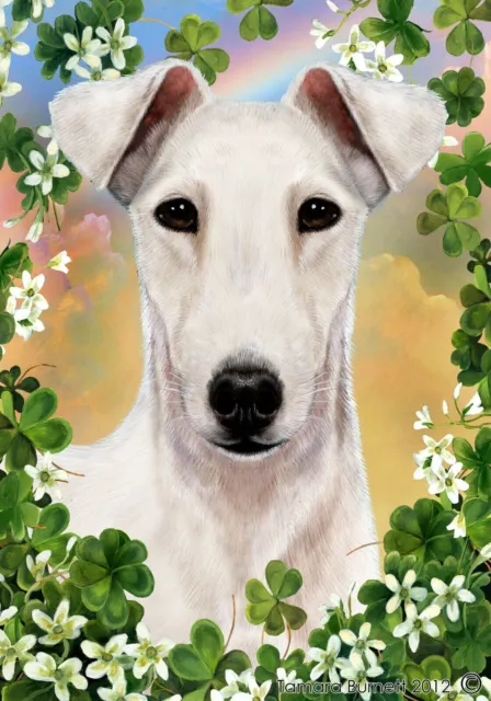 Clover Garden Flag - White Smooth Fox Terrier 314271