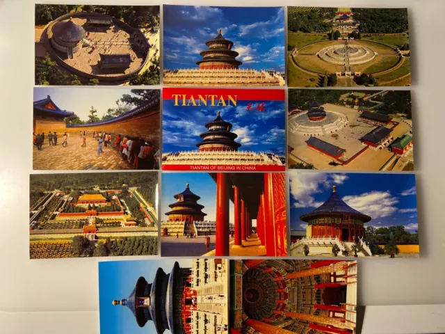 10x Beijing Tian Tan Temple Peking China Vintage Postcard Set Unused Colour Pack