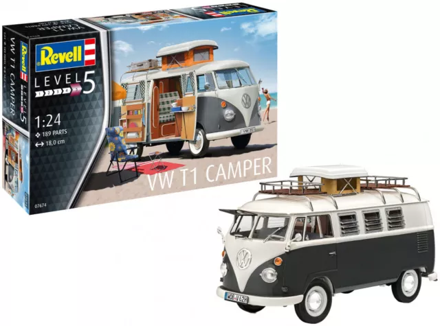 Revell 07674 Cars Collection VW T1 Camper 1:24 - Level 5