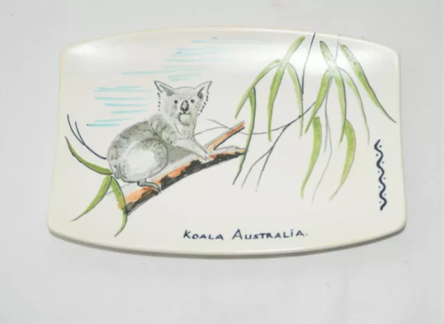 Vintage DIANA Australian Pottery hand painted plate with Koala 1950's