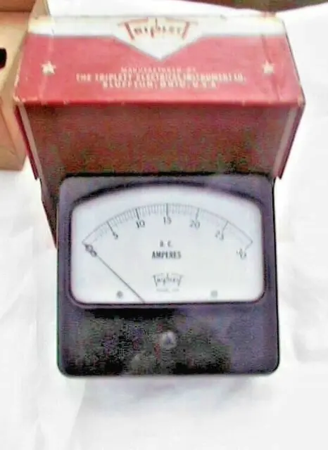vtg NOS TRIPLETT model 420  DC 0-30 gauge/meter w/box retro MCM steampunk RETRO