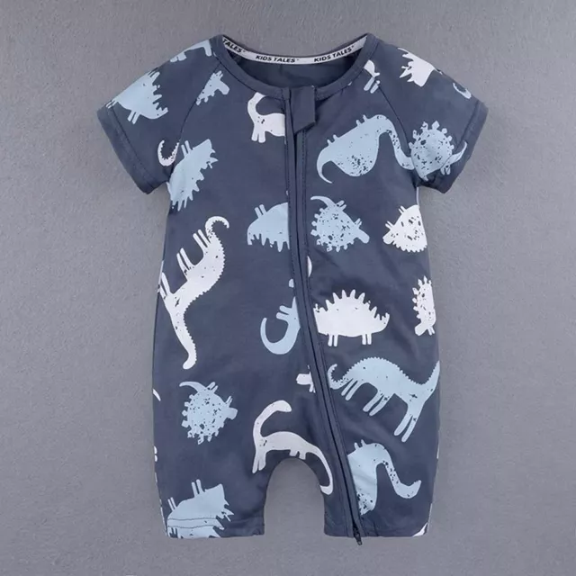 Toddler Newborn Baby Boy Girl Dinosaur Zipper Rompers Jumpsuit Outfits Clothes T