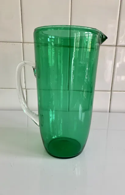 Carafe, Pichet Vert vintage en verre  1,8 lts.